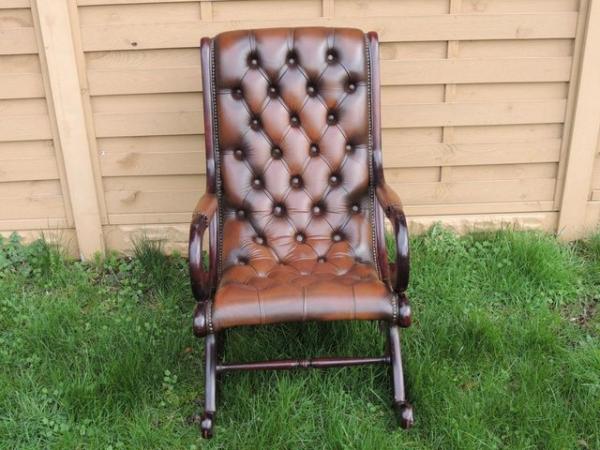 Image 2 of Antique Brown Chesterfield Rocking Chair (UK Delivery)