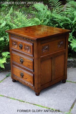 Image 8 of OLD CHARM LIGHT OAK BEDSIDE LAMP TABLES CHESTS OF DRAWERS