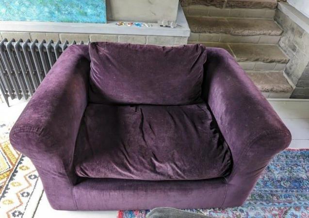 Image 2 of Habitat Purple Velvet Throne Seat