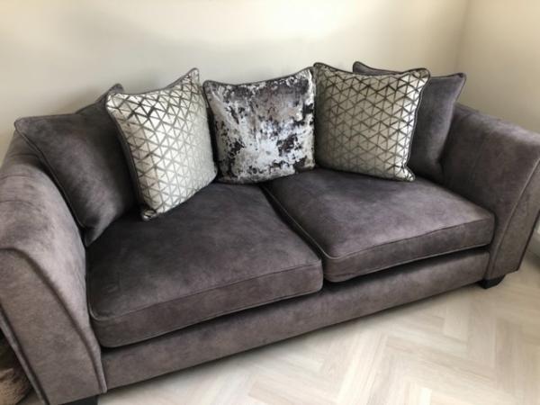 Image 1 of Grey sofa and chair excellent condition
