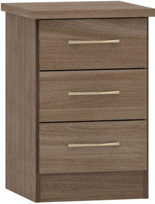 Preview of the first image of Nevada 3 drawer bedside in rustic oak.