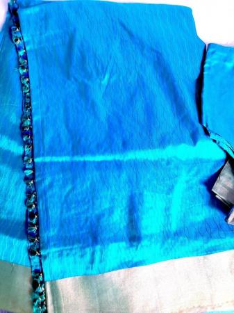 Image 1 of RMKV Peacock blue silk saree