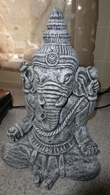 Preview of the first image of HANDMADE WEATHER PROOF CONCRETE BUDDHA STYLE ELEPHANT.