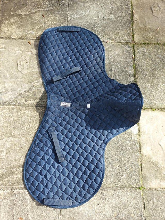Preview of the first image of Blue Navy Roma Saddle Pad size Cob.
