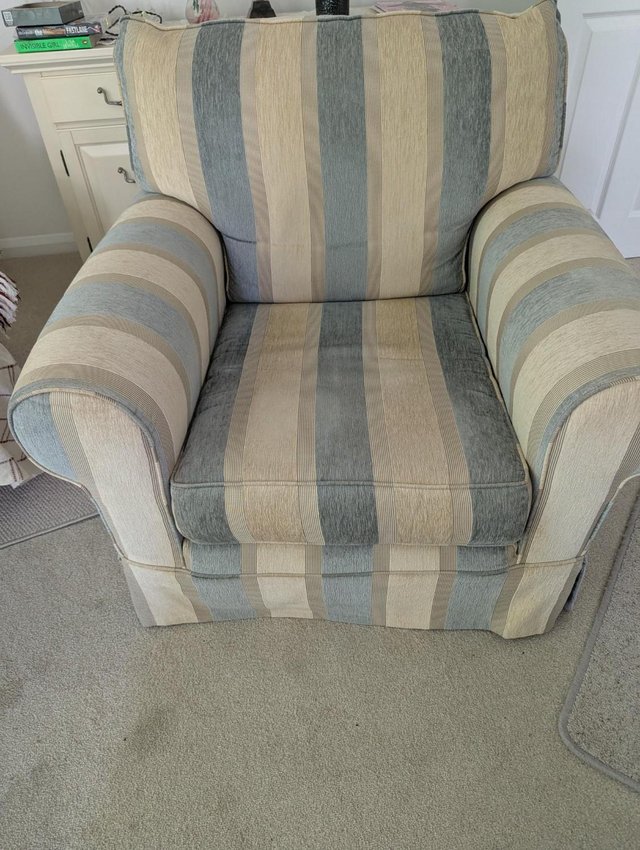MULTIYORK Armchair: Blue & Cream — Furniture & Homeware in Colchester