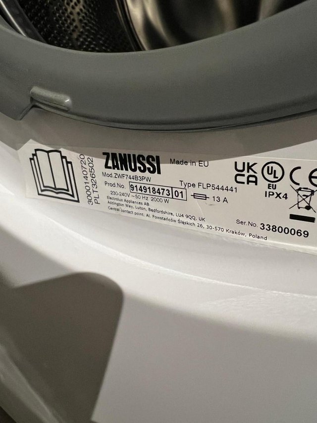 Preview of the first image of Brand new Zanussi washing machine 7 kg 1400 Spin.