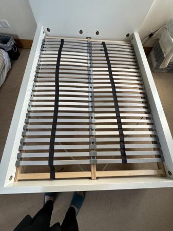Image 2 of IKEA malm white double bed in excellent condition