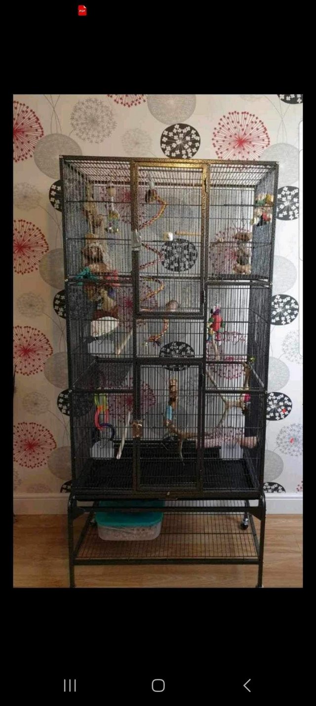 Preview of the first image of 175cm large bird / parrot / small animal cage on stand.