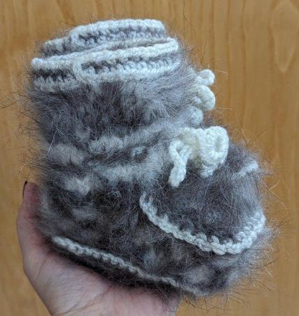 Image 3 of Baby Booties Angora Booties Knitted Booties UK size: 0-2.5