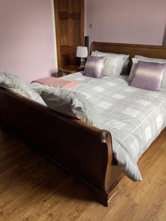 Image 3 of Super King Sleigh Bed with mattress and matching side tables