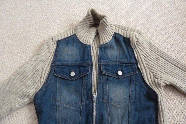 Image 2 of Men's Stylish Denim And Wool Combination Jacket