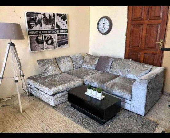 Image 2 of Crushed Velvet Corner Sofas For Limited Sale