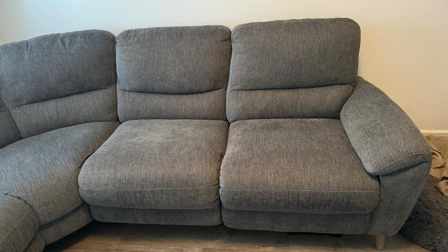 Image 3 of Furniture Village corner sofa with power recliner and USB