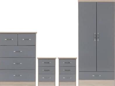 Preview of the first image of Nevada 2 door 1 drawer wardrobe bedroom set.