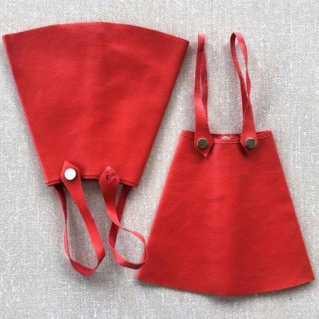 Image 1 of 2 vintage 1960s Sindy Leather Looker red faux leather skirts