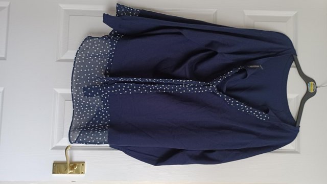 Preview of the first image of Nina Leonard Longline Tunic in navy blue 3XL.