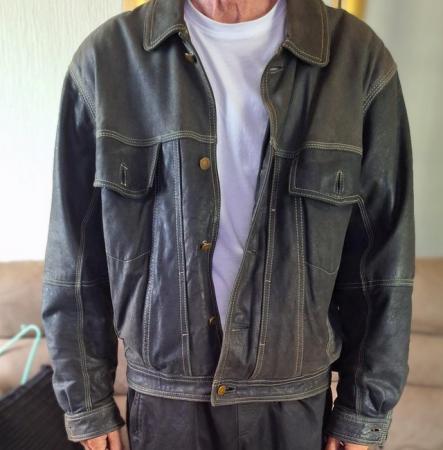 Image 3 of Mens KID leather jacket. Medium size