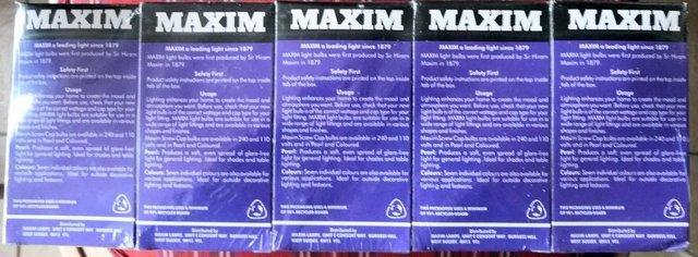 Image 3 of 10 PACK NEW MAXIM 60W e27 SCREWFIT ROUGH SERVICE LIGHT BULBS