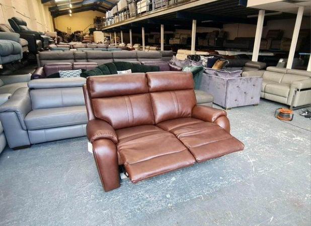 Image 8 of La-z-boy Winchester brown leather manual 2 seater sofa