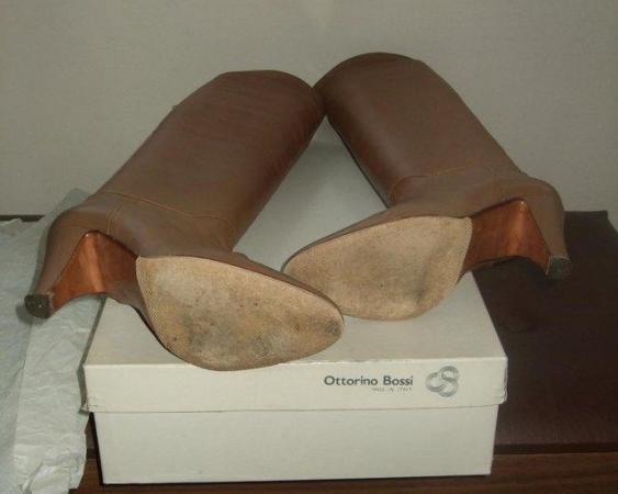 Image 3 of Italian Soft Nappa Leather Tan Boots-UK 3.5-Ottorina Bossi