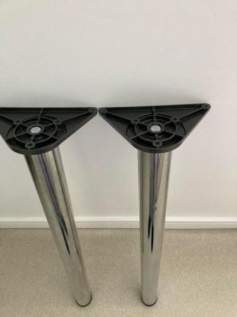 Image 2 of Pair of chrome plated adjustable breakfast bar legs