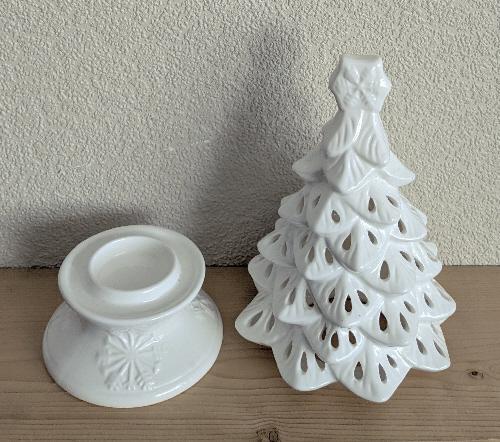 Image 2 of Lovely Ceramic White Christmas Tree Tealight Holder