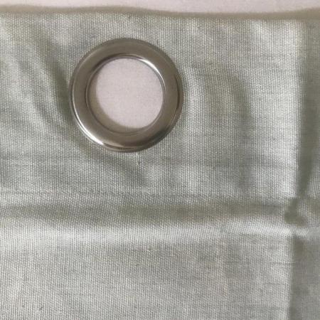 Image 2 of Unused eyelet light blue curtains. Each 56" long x 46" wide