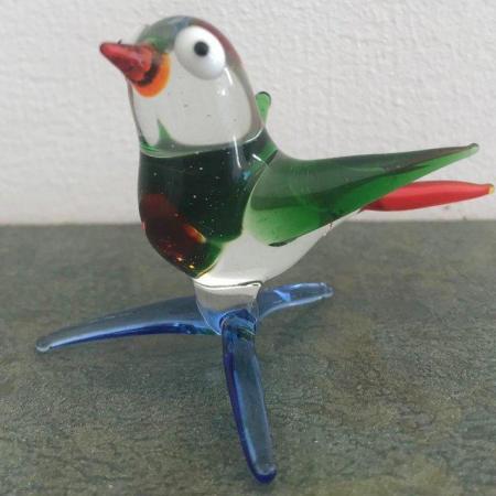 Image 2 of Vintage 1960's handmade glass bird, repair.