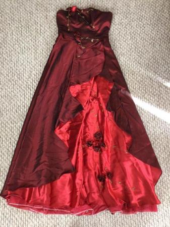 Image 2 of Wedding prom ball dress - dark red rose design