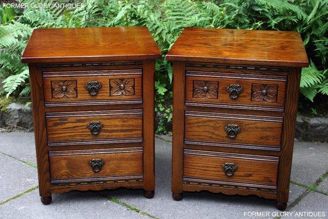 Image 15 of OLD CHARM LIGHT OAK BEDSIDE LAMP TABLES CHESTS OF DRAWERS