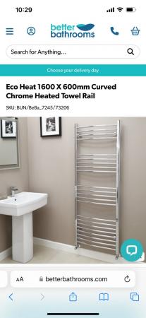 Image 2 of Eco heat towel rail chrome