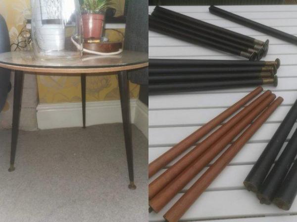 Image 1 of Assorted tapered mid century table legs
