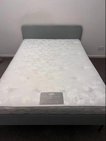 Image 1 of IKEA Standard Double Bed Upholstery Frame & Mattress