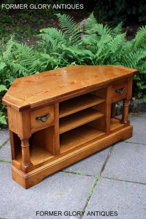 Image 34 of AN OLD CHARM FLAXEN OAK CORNER TV CABINET STAND MEDIA UNIT