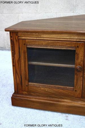 Image 49 of AN ERCOL GOLDEN DAWN ELM CORNER TV CABINET STAND TABLE UNIT