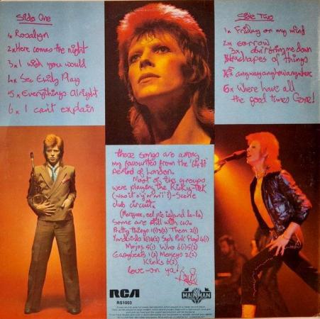 Image 2 of Bowie ‘Pin Ups’ 1973 RARE UK 1st pressing LP + Insert. NM/EX