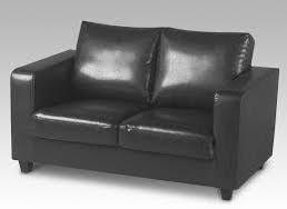 Preview of the first image of 2 SEATER TEMPO BLACK FAUX LEATHER SOFA.