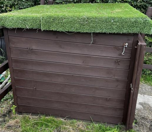 Image 2 of 51 x 59 inch brown wooden shed