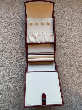 Image 2 of Genuine red leather quality jewellery case never used