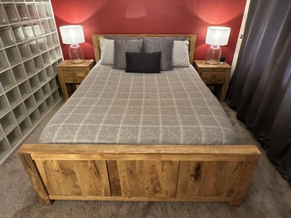 Image 3 of King size bed frame and mattress - solid mango wood