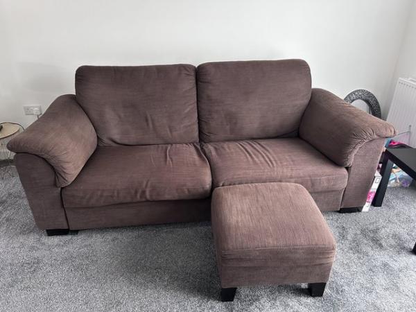 Image 2 of Brown Ikea Large 2/3 Seater Sofa