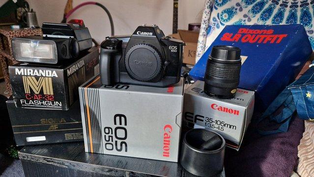 Image 1 of Canon E0S650 Film Camera With Lenses