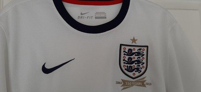 Preview of the first image of Nike England football shirt, celebrating 150 years.