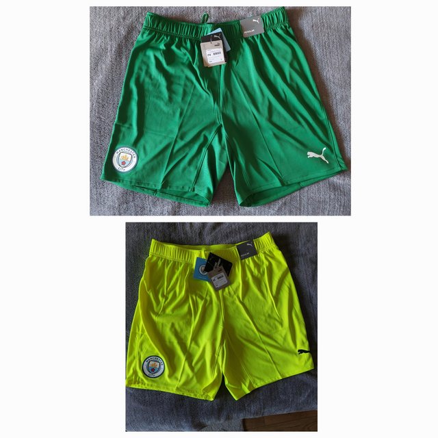 Preview of the first image of 2 prs Manchester City shorts Size L (new with tags).