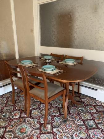 Image 1 of Wooden dining table & 4 chairs