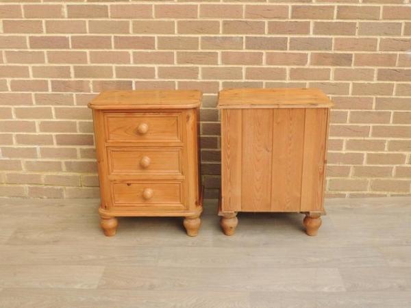 Image 10 of Pair of Welsh Pine Bedside Tables on Bun Feet (UK Delivery)