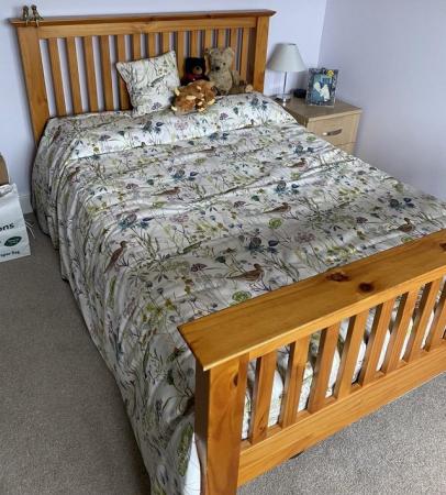 Image 1 of Double bed (slatted).  Without mattress.