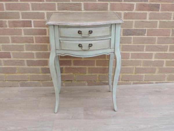 Image 1 of French Tall Pale Green Side Table (UK Delivery)