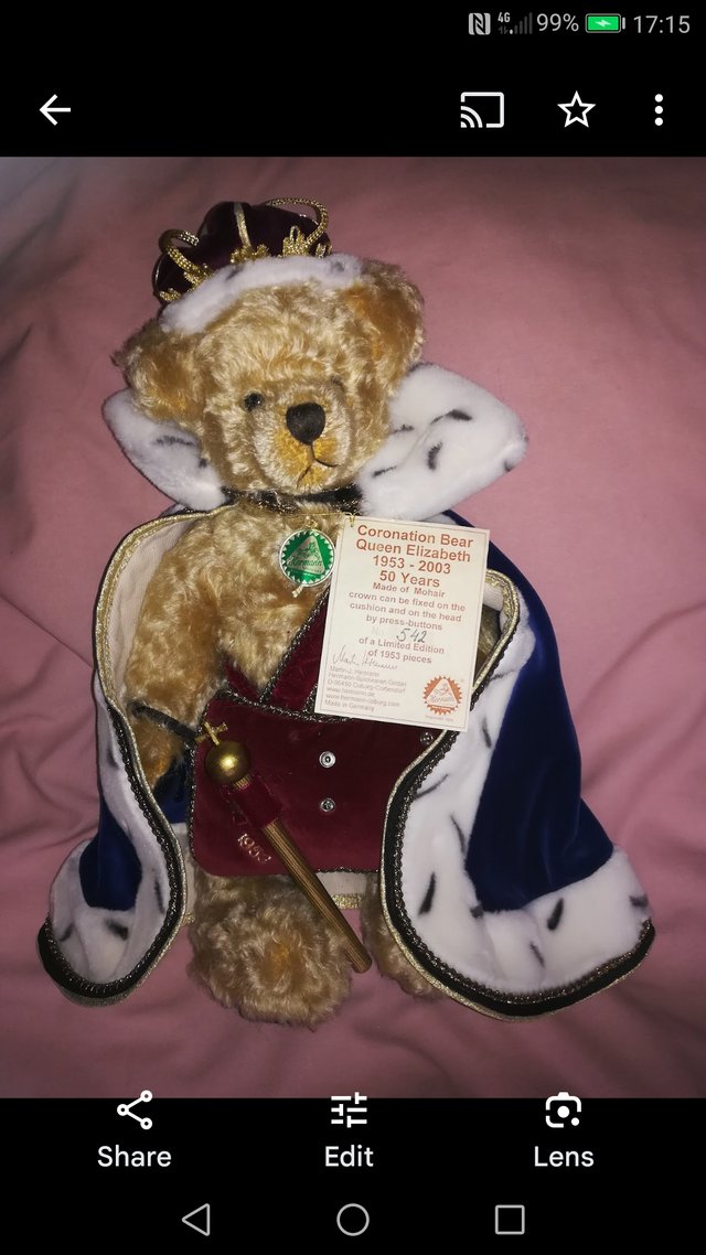 Preview of the first image of Her majesty queen elizabeth Herman teddy bear.