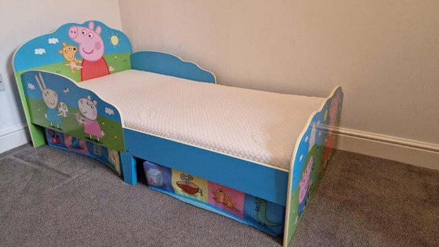 Preview of the first image of Peppa Pig Toddler Bed + Silentnight Mattress.